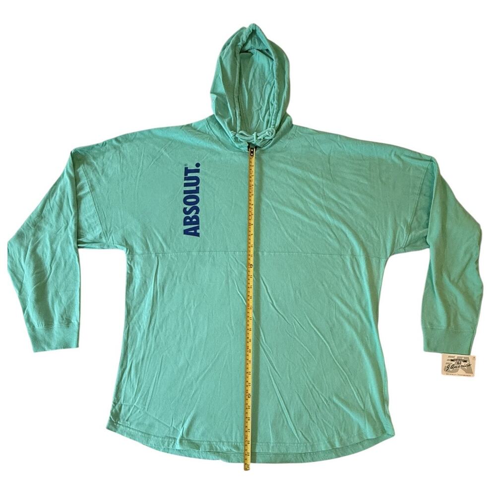 J. America Hooded Game Day Jersey Absolut. Mint Green XXL T-Shirt Cotton NWT - Picture 9 of 16